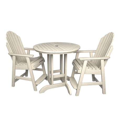 Highwood Usa Hamilton 3pc Round Counter Height Outdoor Patio Furniture Dining Set AD-CNA36-WAE